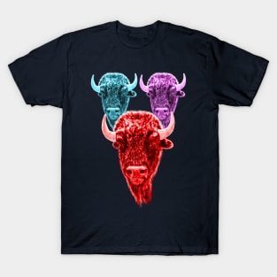 Buffalo Spirit Animal Colourful Herd T-Shirt